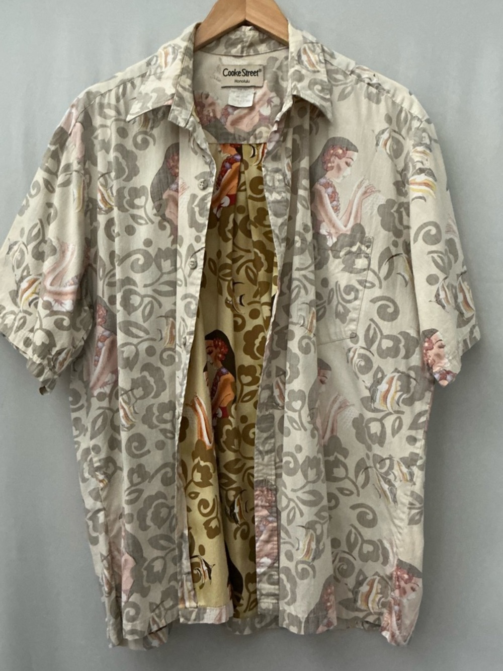 Cooke Street Honolulu Hula Girl Hawaiian Shirt Size XL